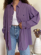 Camisa Ralph Lauren "Yarmouth" em Algodão – Roxo / Lavanda (Tam. 17 / XL)