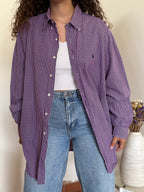 Camisa Ralph Lauren "Yarmouth" em Algodão – Roxo / Lavanda (Tam. 17 / XL)