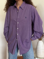 Camisa Ralph Lauren "Yarmouth" em Algodão – Roxo / Lavanda (Tam. 17 / XL)