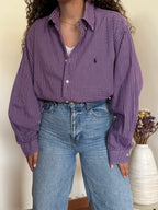 Camisa Ralph Lauren "Yarmouth" em Algodão – Roxo / Lavanda (Tam. 17 / XL)