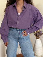 Camisa Ralph Lauren "Yarmouth" em Algodão – Roxo / Lavanda (Tam. 17 / XL)