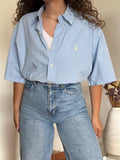 Camisa Ralph Lauren Modelo "Blake" – Xadrez Azul e Branco (XL)