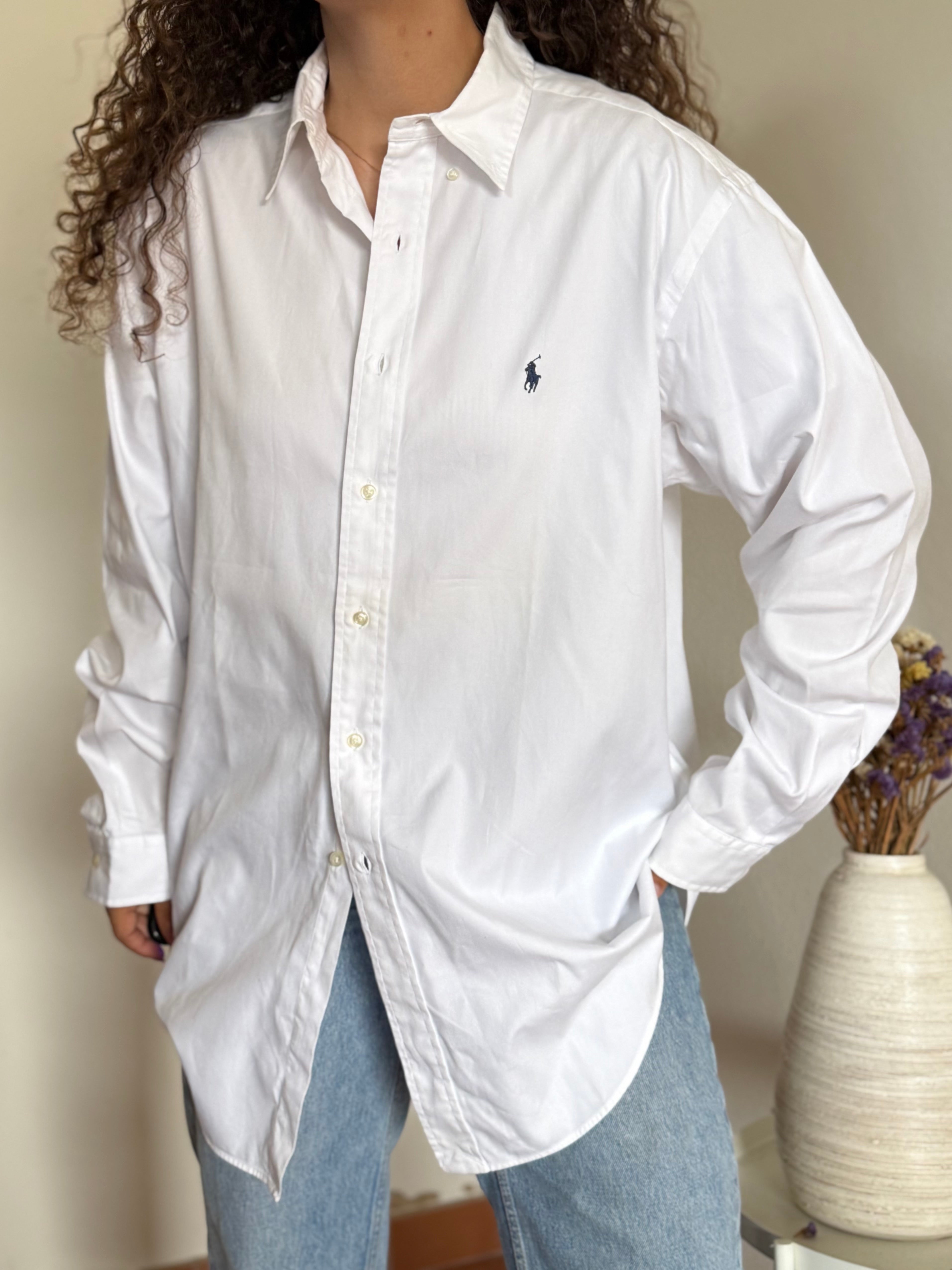 Camisa Ralph Lauren "Yarmouth" Pinpoint Oxford – Branca (Tam. 16 / L)