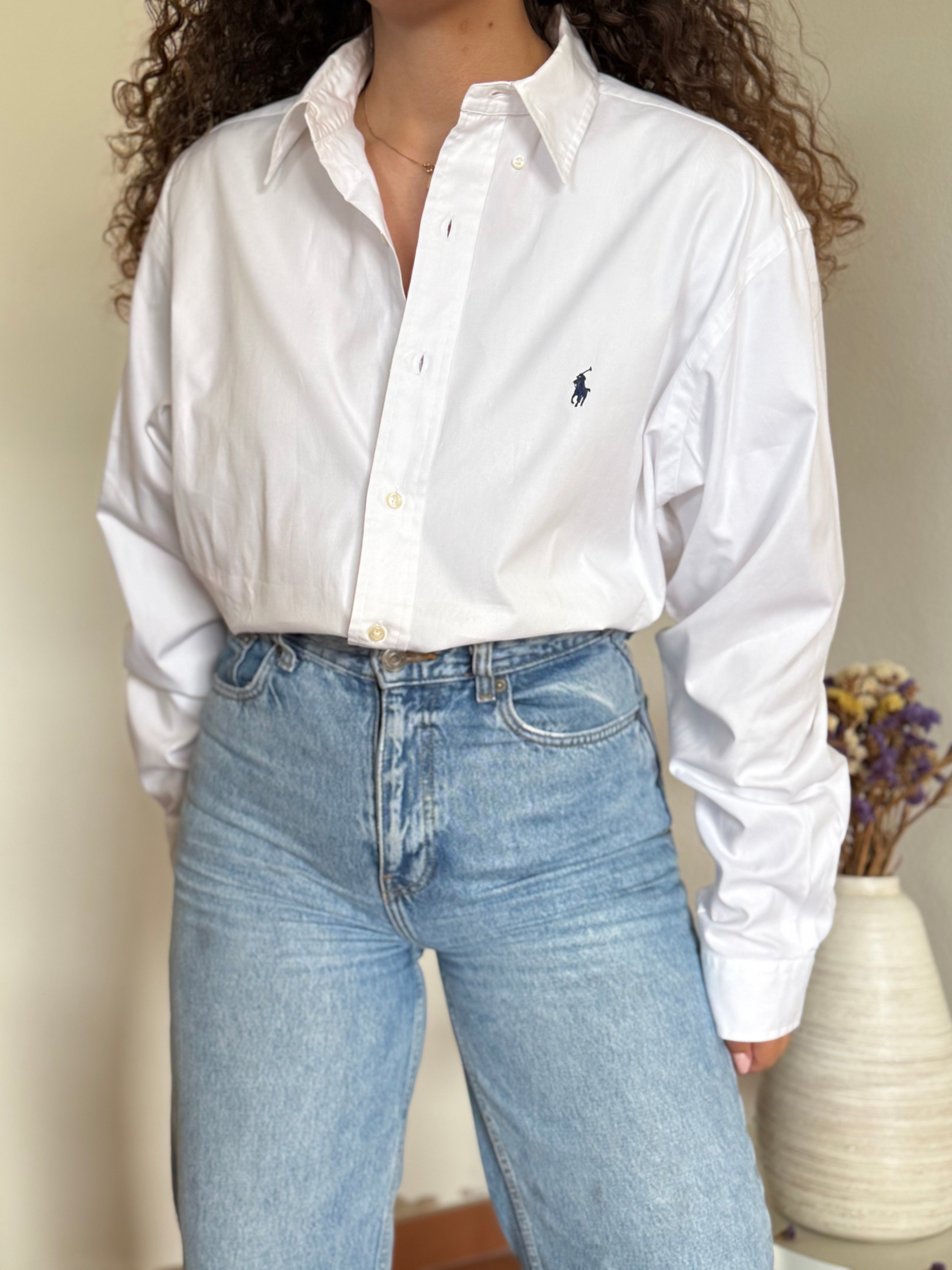 Camisa Ralph Lauren "Yarmouth" Pinpoint Oxford – Branca (Tam. 16 / L)