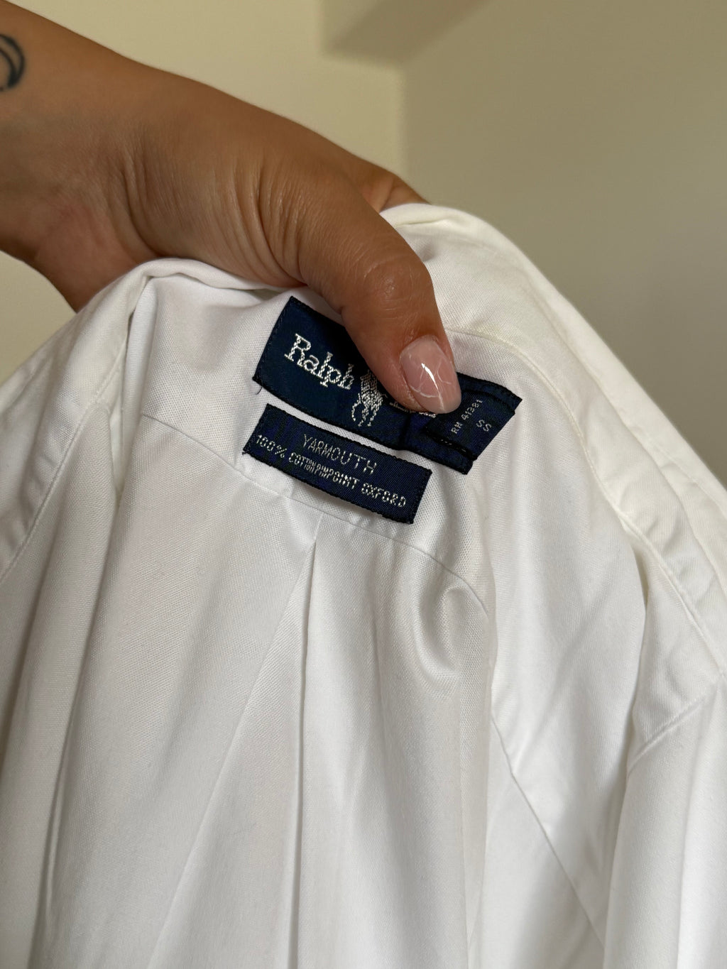 Camisa Ralph Lauren "Yarmouth" Pinpoint Oxford – Branca (Tam. 16 / L)